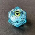 One Blue D20 with Yellow Eye